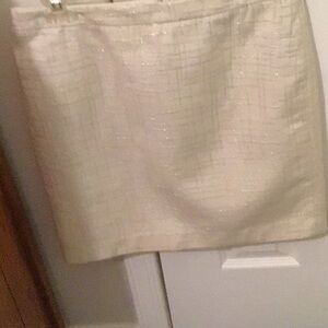 LOFT Cream Textured Skirt